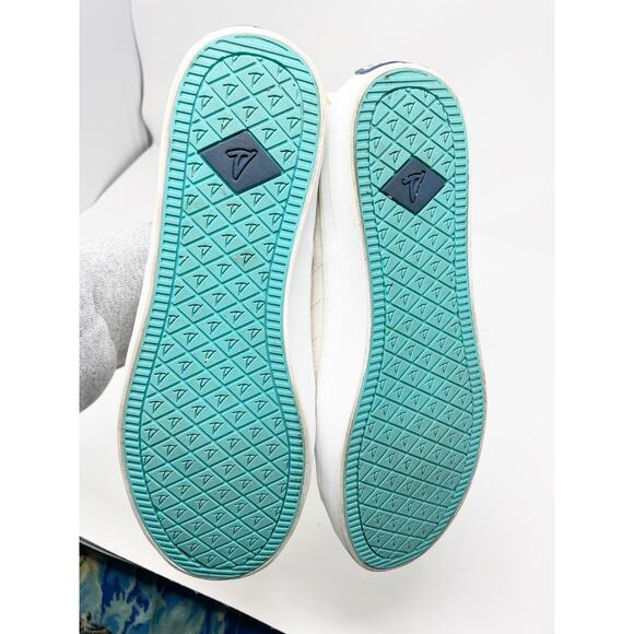 Sperry White & Turquoise Canvas Bionic Sneakers - Women's Size 8 - Picture 7 of 10
